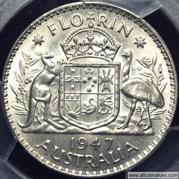 1947 Australian florin reverse