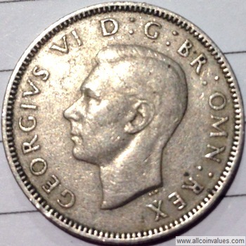 1947 UK shilling George English reverse