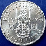 1947 UK shilling value, George VI, Scottish reverse