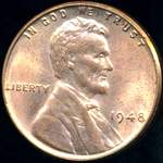 1948 P US penny, Lincoln wheat