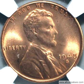 1948-S ONE LINCOLN WHEAT CENT #5 