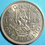 1949 UK shilling value, George VI, Scottish reverse