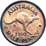 1950 Australian halfpenny