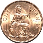 1950 UK penny value, George VI
