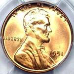 1951 D US penny, Lincoln wheat