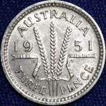 1951 pl Australian threepence