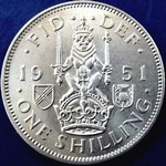 1951 UK shilling value, George VI, Scottish reverse