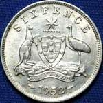 1952 Australian sixpence