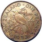 1953 New Zealand penny