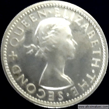 1953 New Zealand shilling obverse