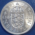 1953 UK shilling value, Elizabeth II, English reverse