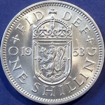 1953 UK shilling value, Elizabeth II, Scottish reverse