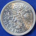 1954 UK sixpence value, Elizabeth II