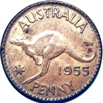 1955 (m) Australian penny value