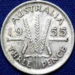 1955 Australian threepence