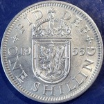 1955 UK shilling value, Elizabeth II, Scottish reverse