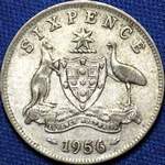 1956 Australian sixpence