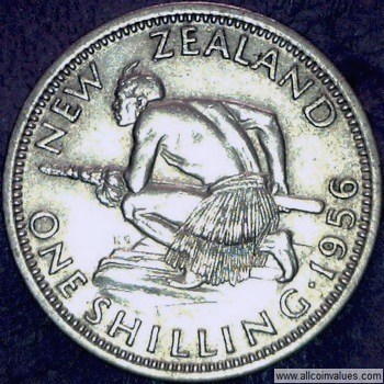 1956 New Zealand shilling reverse