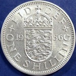 1956 UK shilling value, Elizabeth II, English reverse
