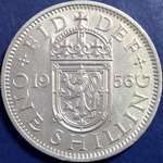 1956 UK shilling value, Elizabeth II, Scottish reverse