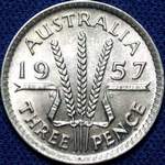 1957 Australian threepence