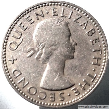 1958 New Zealand shilling obverse