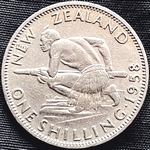 1958 broken back New Zealand shilling