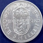 1959 UK shilling value, Elizabeth II, Scottish reverse