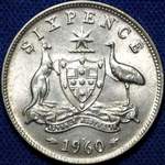 1960 Australian sixpence