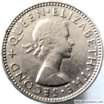 1960 New Zealand shilling obverse