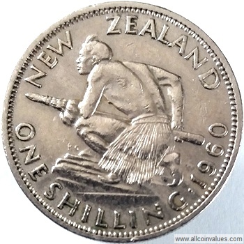 1960 New Zealand shilling reverse