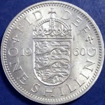 1960 UK shilling value, Elizabeth II, English reverse