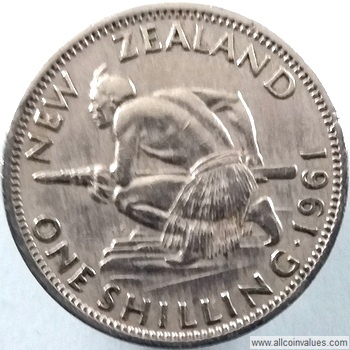 1961 New Zealand shilling reverse