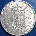 1961 UK shilling value, Elizabeth II, Scottish reverse