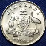 1962 Australian sixpence