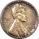 1962 D US penny, Lincoln memorial