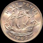 1962 UK halfpenny value, Elizabeth II