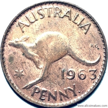 1963 Y. Australian penny reverse