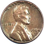 1964 D US penny, Lincoln memorial