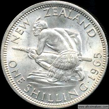 1965 New Zealand shilling reverse