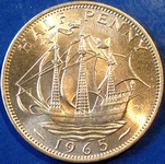 1965 UK halfpenny value, Elizabeth II