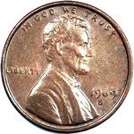 1969 S US penny, Lincoln memorial