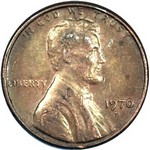 1970 D US penny, Lincoln memorial