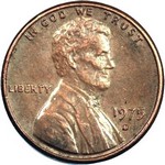 1975 D US penny, Lincoln memorial