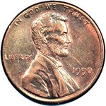 1990 P US penny, Lincoln memorial