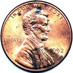 1992 P US penny, Lincoln memorial