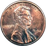 1994 P US penny, Lincoln memorial