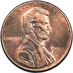 1997 D US penny, Lincoln memorial