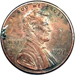 1997 P US penny, Lincoln memorial