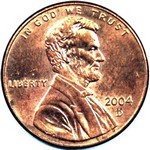 2004 D US penny, Lincoln memorial